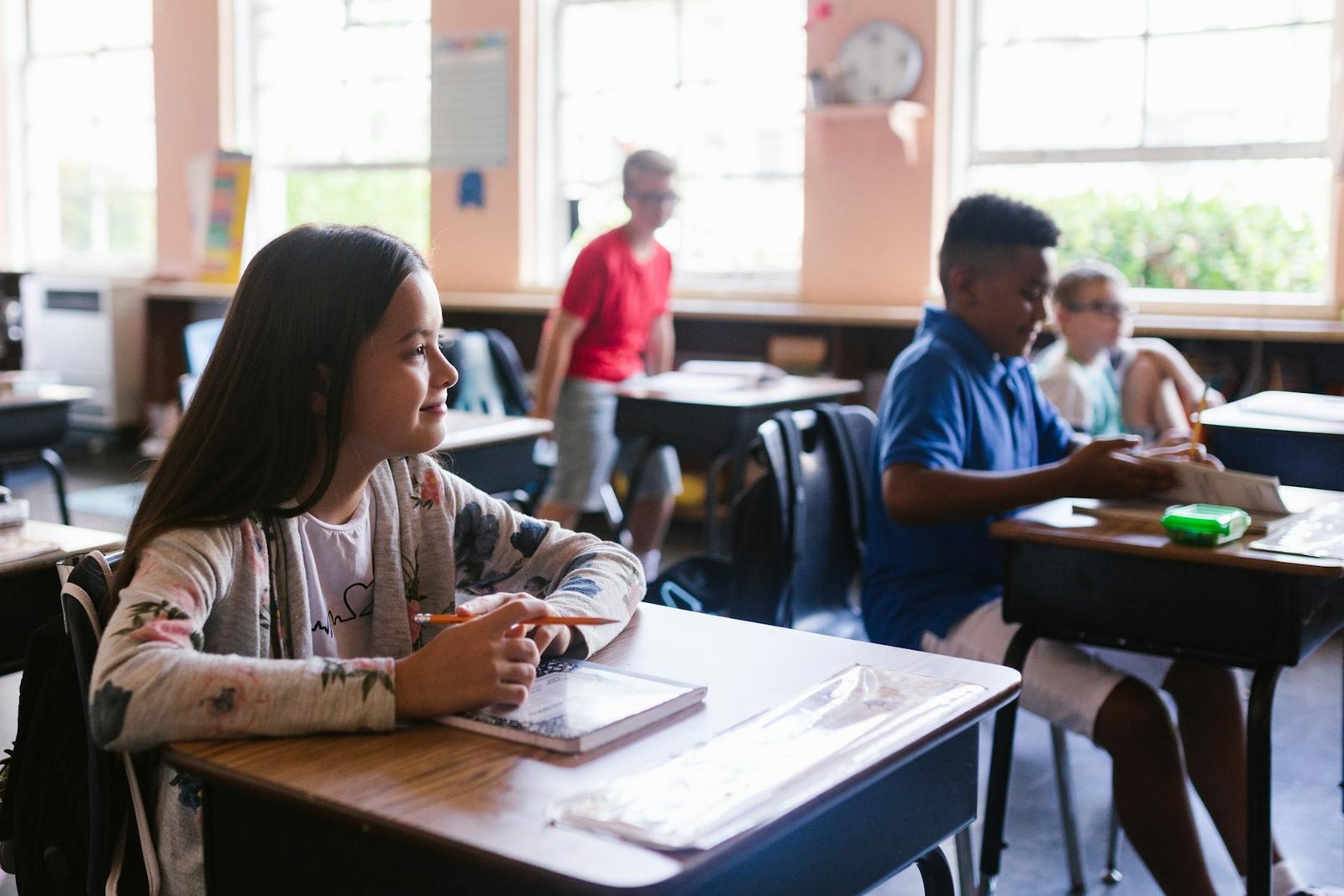 Children learning together in a classroom