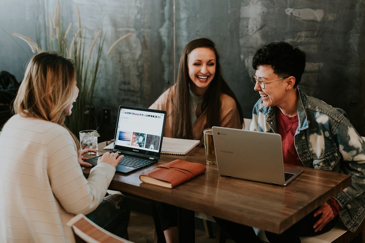 A group of people learning together